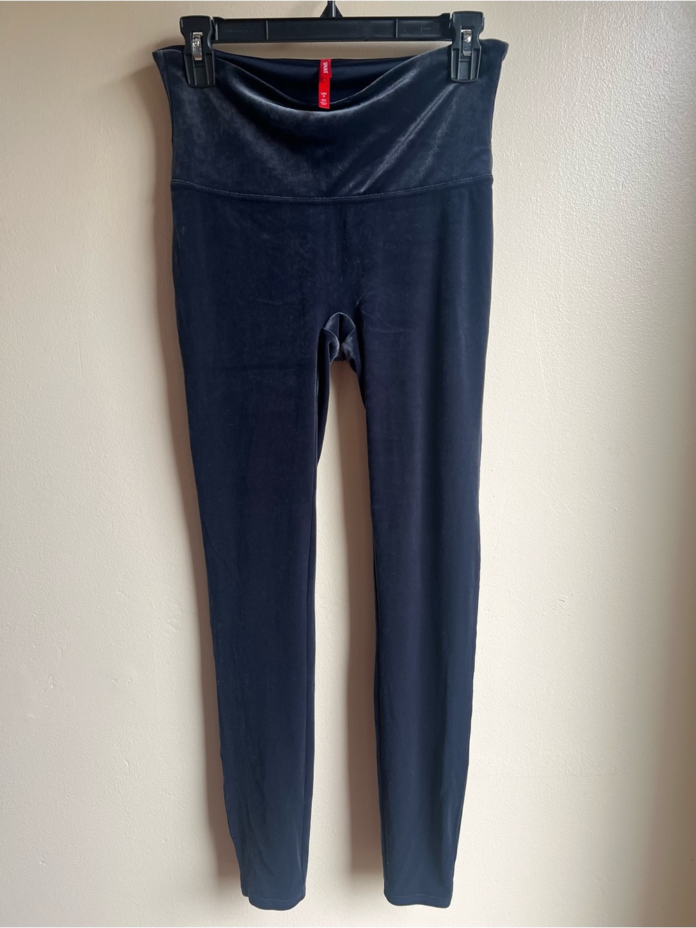 Spanx Ready To Wow Velvet Leggings Womens L Moon Shadow Blue Gray Stretch 2070